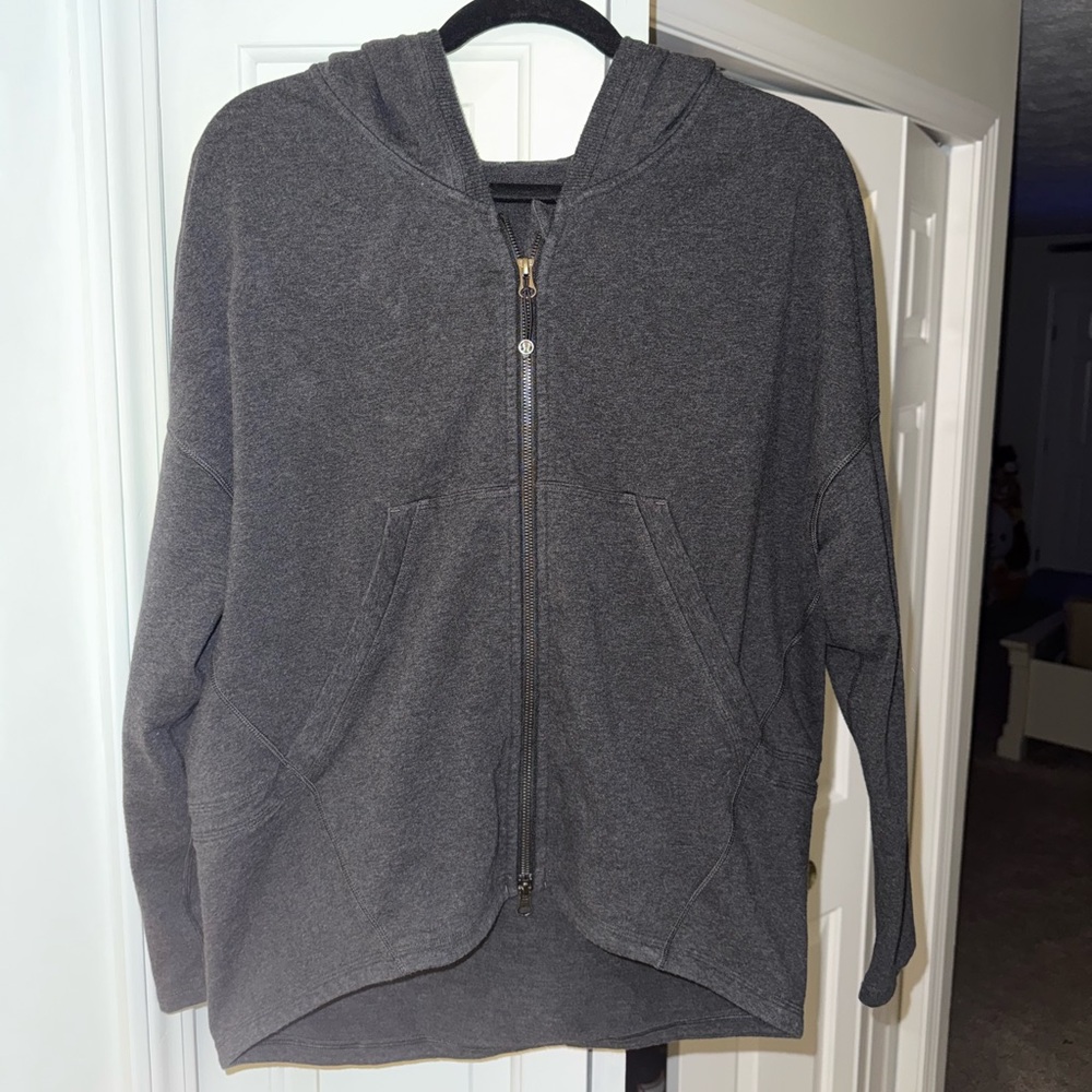 Lululemon Hold Your Om Charcoal Grey Zip Hoodie Jacket